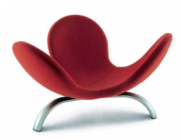 Armchair with metal frame upholstered Meditation, Edra