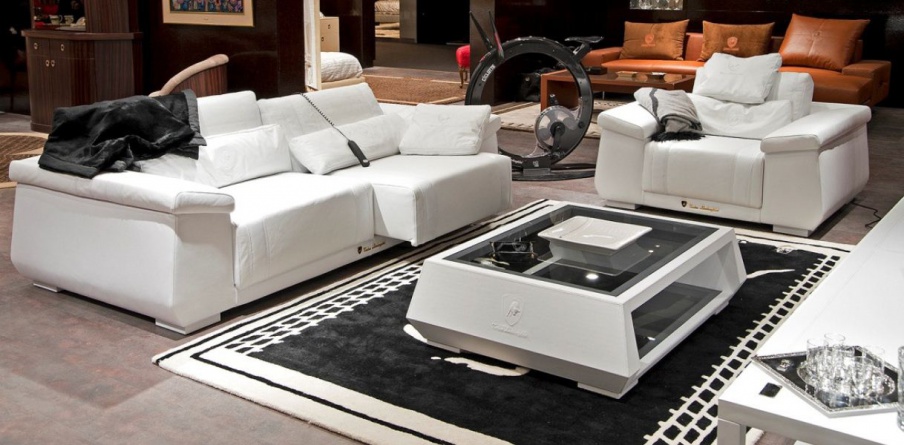 Sofa set in leather upholstery Booster, Formitalia