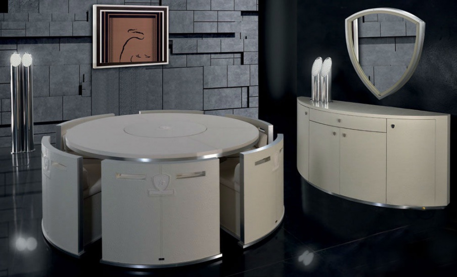 Set for the dining room in the finishing of leather Touring, Formitalia