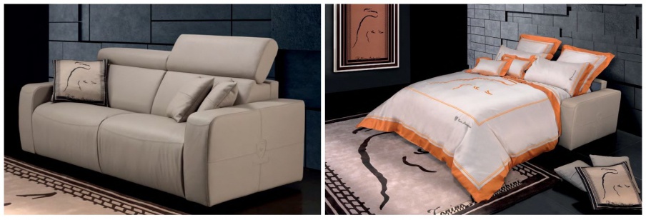 The sofa bed in leather upholstery TL710, Formitalia 