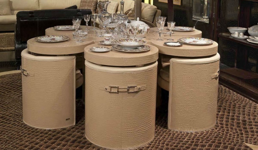Set for the dining room, sand-colored Margherita, Formitalia