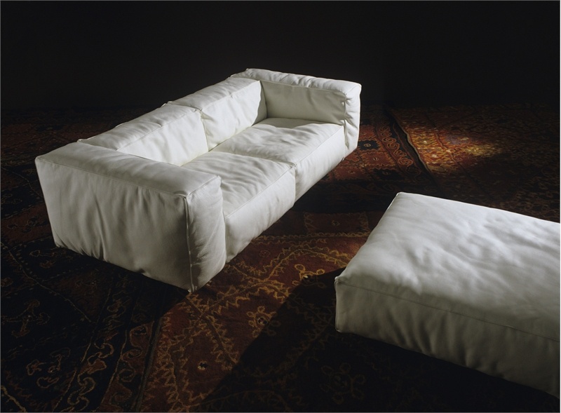  Pouf  upholstered in leather Sofa  Gran Khan Edra Luxury 