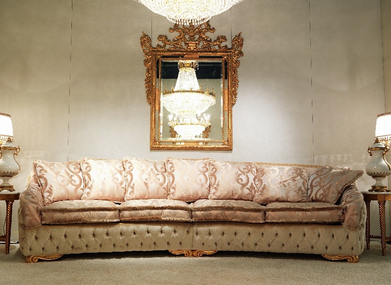 Wall mirror in carved frame from wood T15, Zanaboni