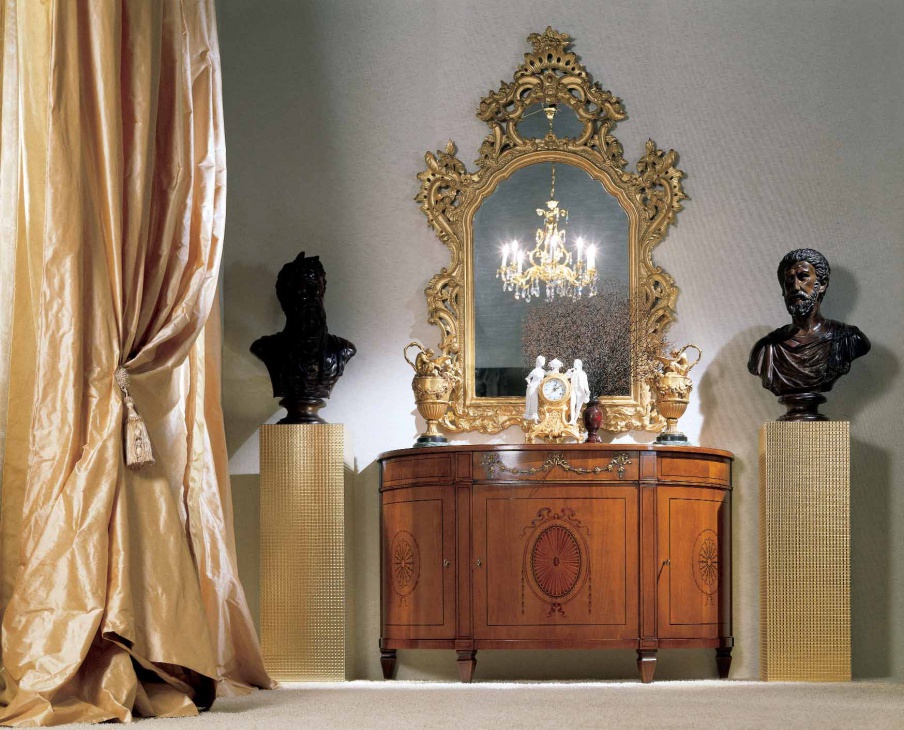 Wall mirror in carved frame handmade T48, Zanaboni