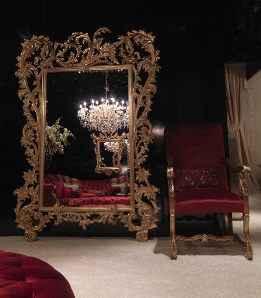 Floor standing mirror in an exquisite frame is handmade Т65, Zanaboni