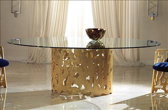 Arnaldo dining table with glass top, Zanaboni