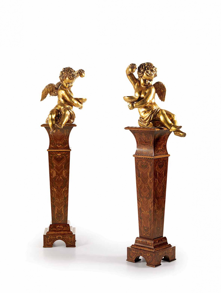 Decorative column with the angels T102/T102 DX/SX, Zanaboni