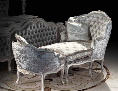 Bed Louis XV Style on a frame of wood, Ezio Bellotti (couch)