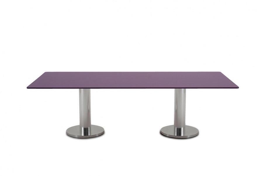 Dining table on an aluminum base Croma, Edra