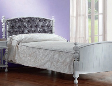 Single bed in silver finish from Erlend sheet, Pellegatta