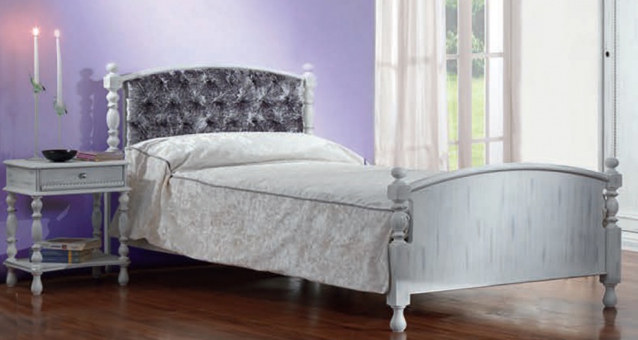 Single bed in silver finish from Erlend sheet, Pellegatta