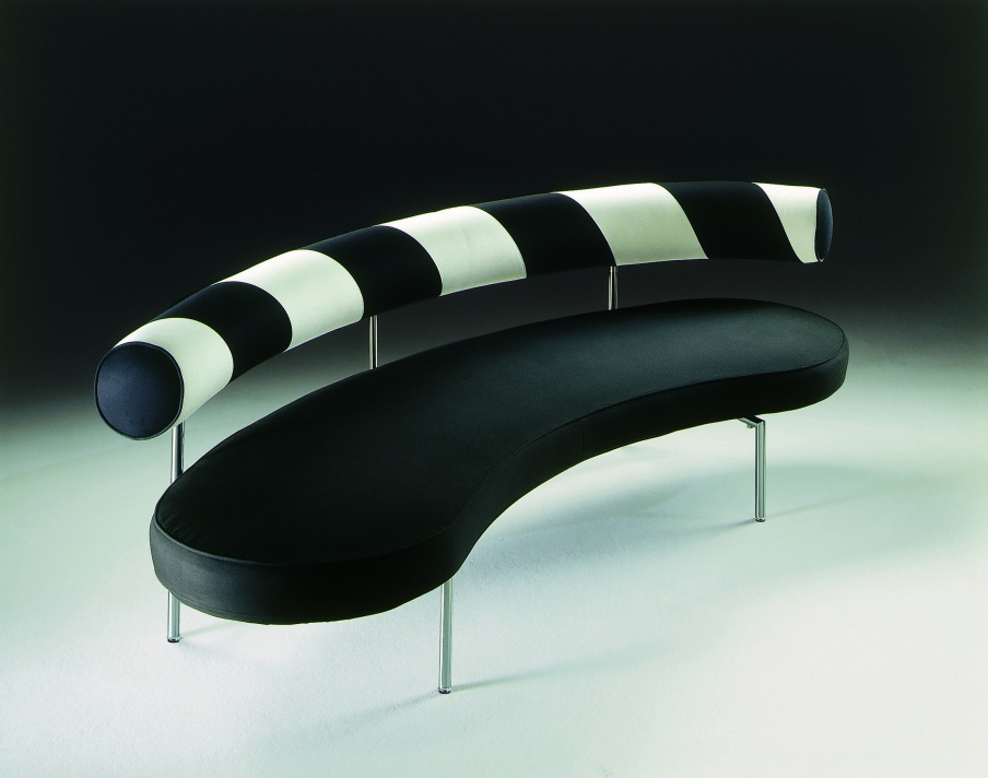 Sofa on a metal frame upholstered in leather or fabric Max, Flexform