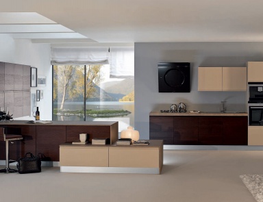 Kitchen (kitchen set) in the finishing varnish Arcobaleno, Arrex le cucine