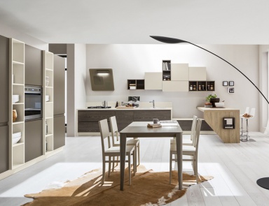 Kitchen (kitchen set) Arcobaleno with open and closed modules, Arrex le cucine
