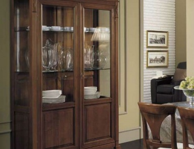 The two-door cupboard made of solid wood and glass Athene, Serenissima