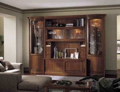 Rack with curved sliding doors and Athene, Serenissima