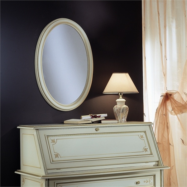 Wall mirror in oval frame, Perla Specchiera - Pellegatta