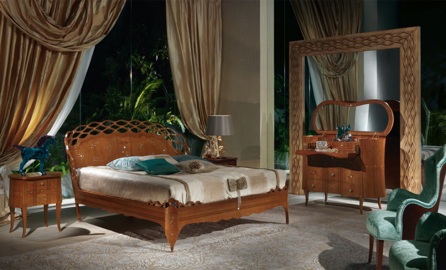 Double bed LE17 "GLAM" with a high headboard, Carpanelli