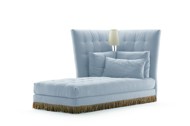 Single bed upholstered in leather or fabric Fivetonine, Flou