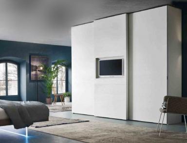 Wardrobe-slider device for TV in the finishing of melamine Anta TV, Serenissima