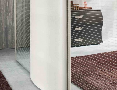 Wardrobe-slider with wavy fold in the finishes of melamine Anta liscia, Serenissima
