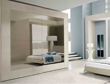 Wardrobe-slider mirror-fronted Fascia legno maxi Serenissima