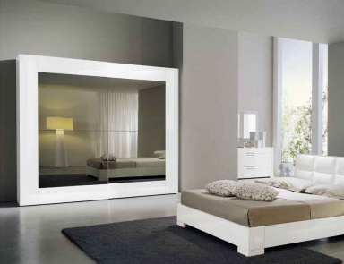 Wardrobe-slider mirror-fronted Anta liscia, Serenissima