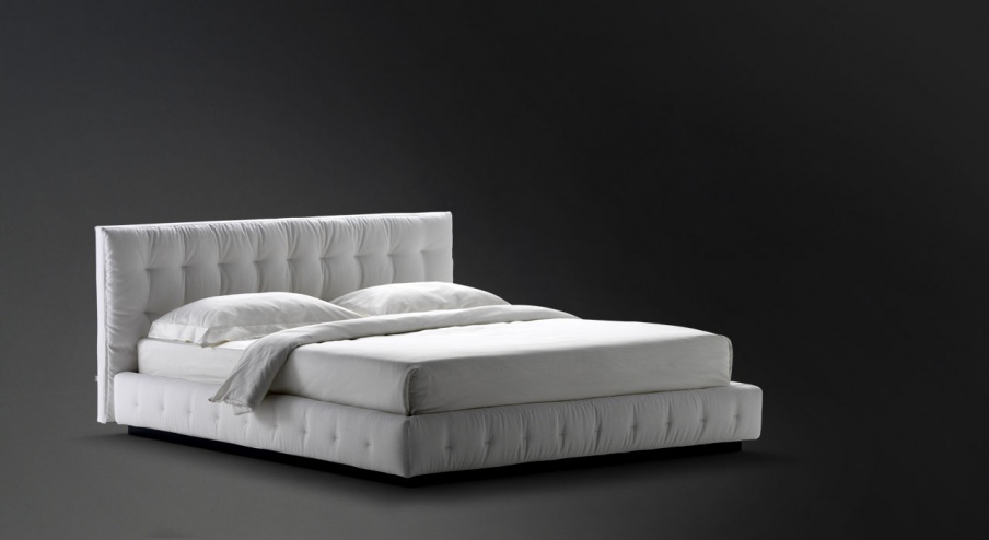 The bed upholstered with fabric Pinch, Flou