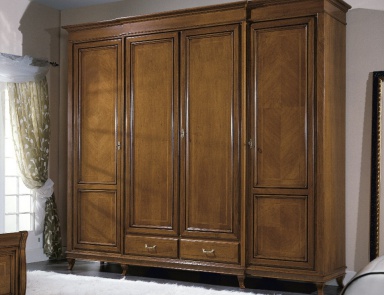 Wardrobe 4 door solid walnut Armonie, Arve Style