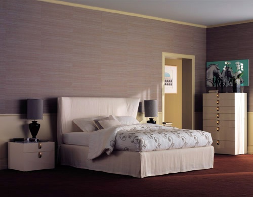 Bed with high headboard Stewart, Flou