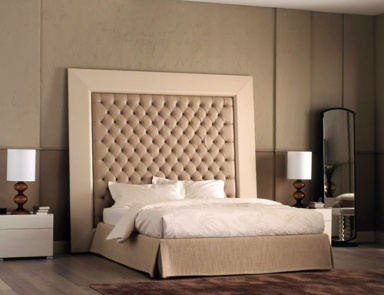 Bed from MDF upholstered fabric Tableau, Flou