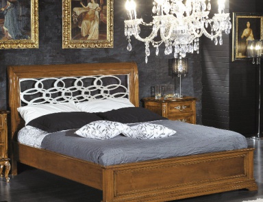 Bed with high headboard on low piers Armonie, Arve Style