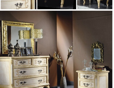 Pedestal in the Baroque style with carving and gilding Armonie, Arve Style (bedside table)