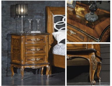 Cupboard from wood with beautiful carvings in silver Armonie, Arve Style