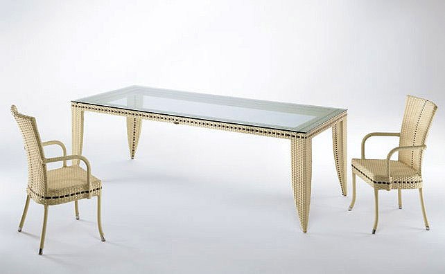 Table with glass top, ARIES - Smania