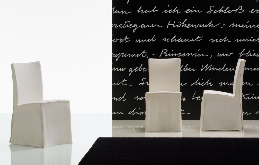 Chair with skirt at the bottom, Creta - Creta Due Poliform