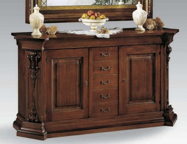 Sideboard with rich carvings on the sides Macchiavelli, Arve Style (the snack bar)