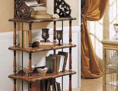 Bookcase from wood with carved decoration Canaletto, Arve Style