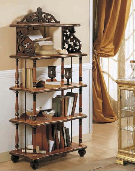 Bookcase from wood with carved decoration Canaletto, Arve Style