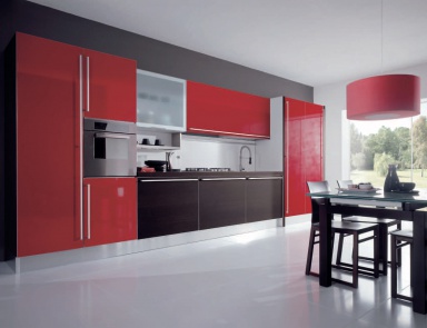 Kitchen (kitchen set) trimmed with chrome-plated steel Miro Colours, Aran Cucine