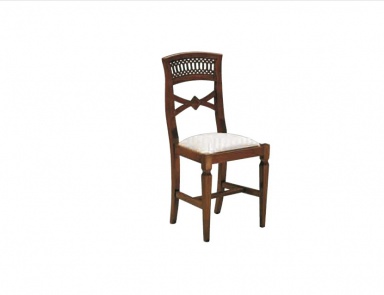 Chair with carved and perforated back Canaletto, Arve Style (chair with textile upholstery)