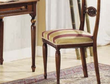 Chair with carved decoration in the lacquer finish Medea, Arve Style (chair with textile upholstery)