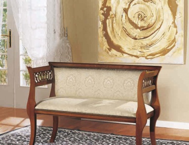 Bench with carved armrests Canaletto, Arve Style