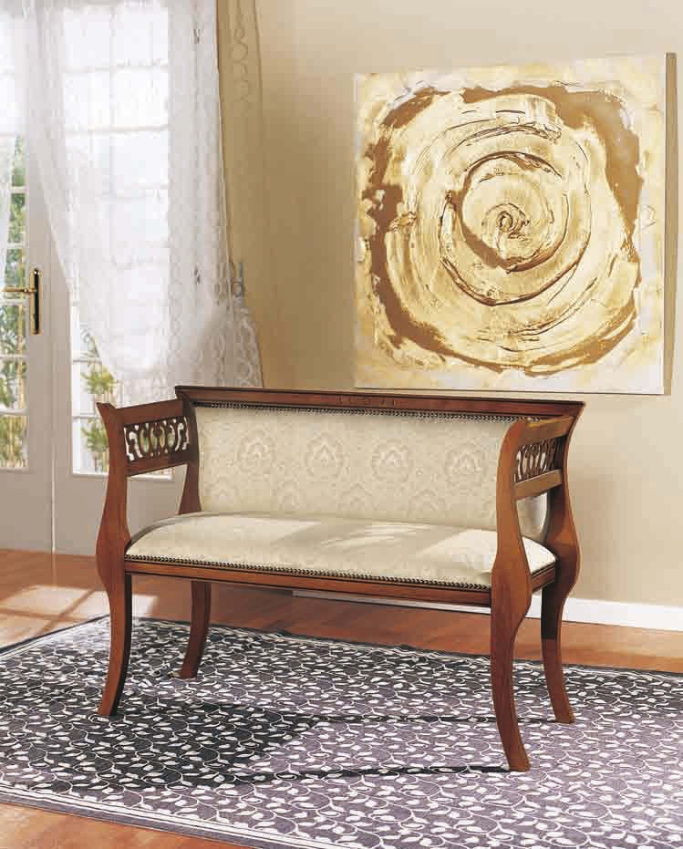 Bench with carved armrests Canaletto, Arve Style