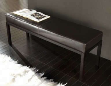 Bench with leather upholstery, PANCA GENEVE - GC Colombo