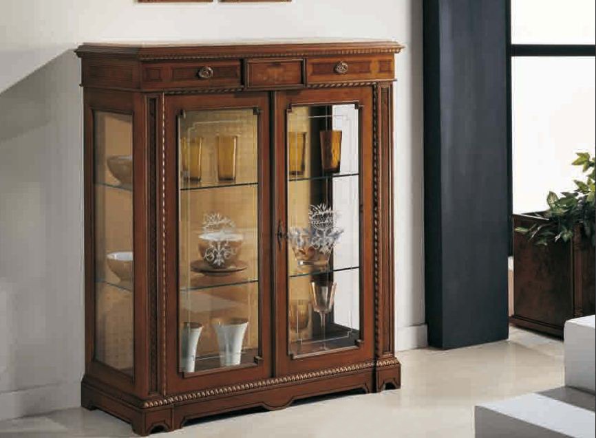 Showcase with 2 swing doors in glass Nicole, Arve Style