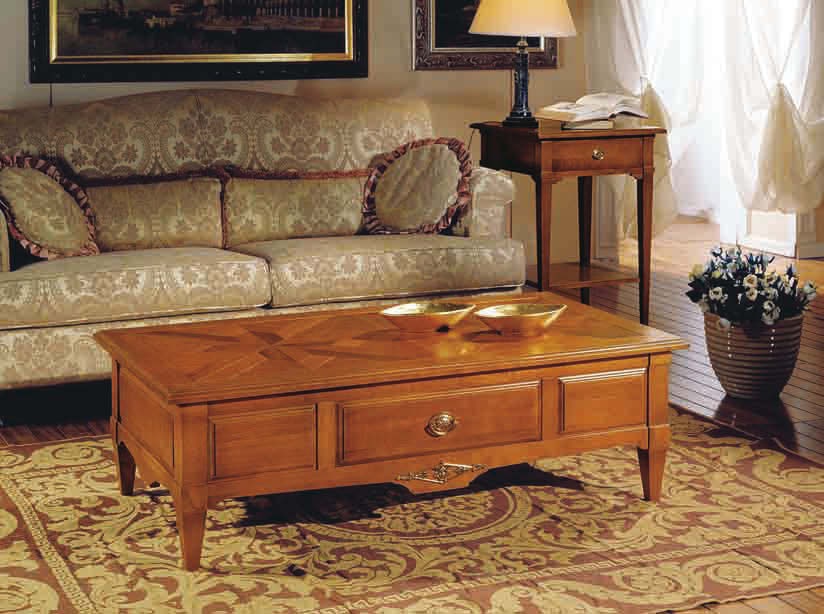 A coffee table on low legs with inlaid Ciliegio, Arve Style