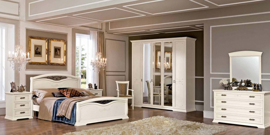 Double bed with decorative pattern Afrodita, Maronese