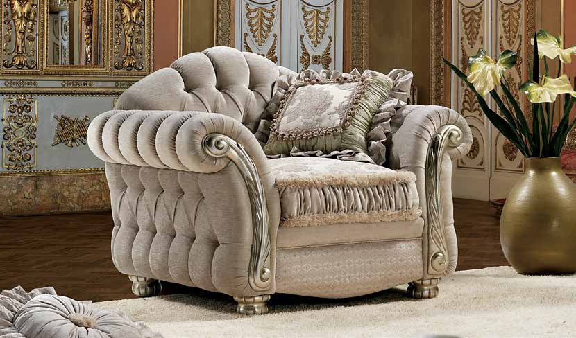 Armchair in fabric Venice, SAT Export