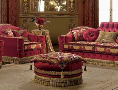 Pouf with wooden frame Vienna, SAT Export